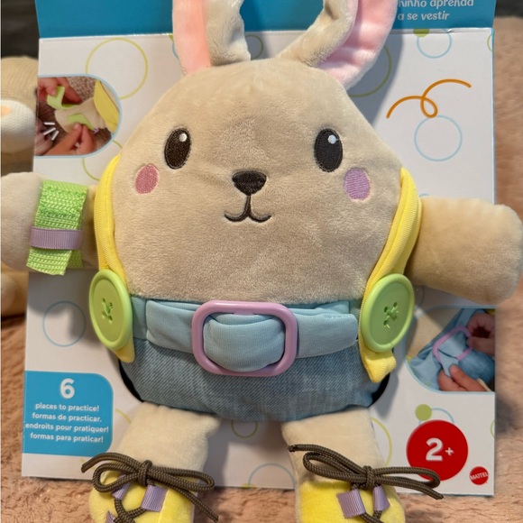 Fisher-Price Learn to Dress Bunny Plush Activity Toy 2+ NWT - Picture 2 of 3